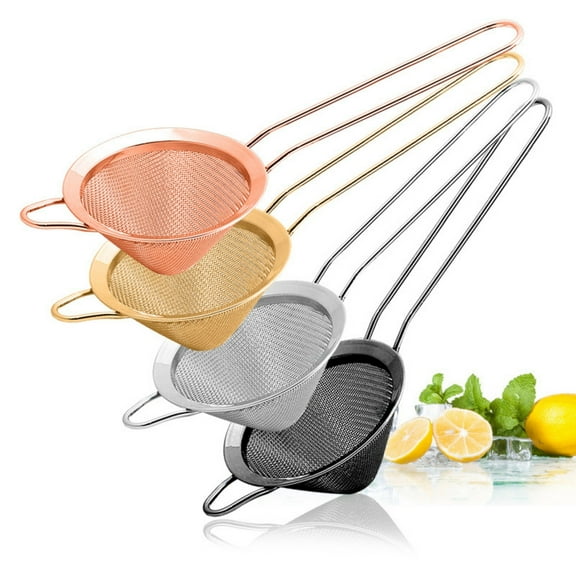 Cocktail Strainer Strainer for Juicing Tea Strainer Fine Mesh Strainer Stainless Steel Strainer Tea Strainers for Loose Tea Stainless Steel Cocktail Filter Long Handle Filter Ice Filter