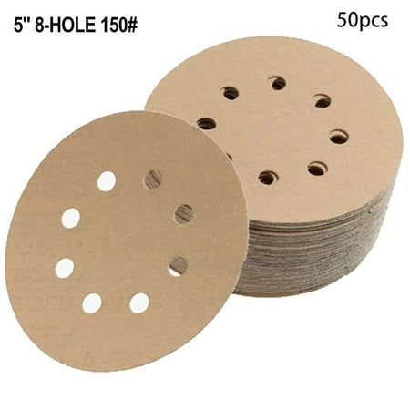

NIUREDLTD 150-Grit Sanding 5-Inch Discs Dustless Hook and Loop 8-Hole 50-Pack Tools & Home Improvement
