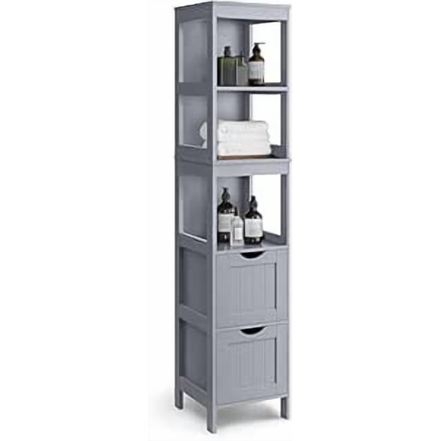 VASAGLE Gabinetes para Baño Alto con Cajones Ajustables 30x30x141.5cm