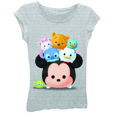 - Girls' Stacked Heads Short Puff Sleeve Graphic Tee T-Shirt