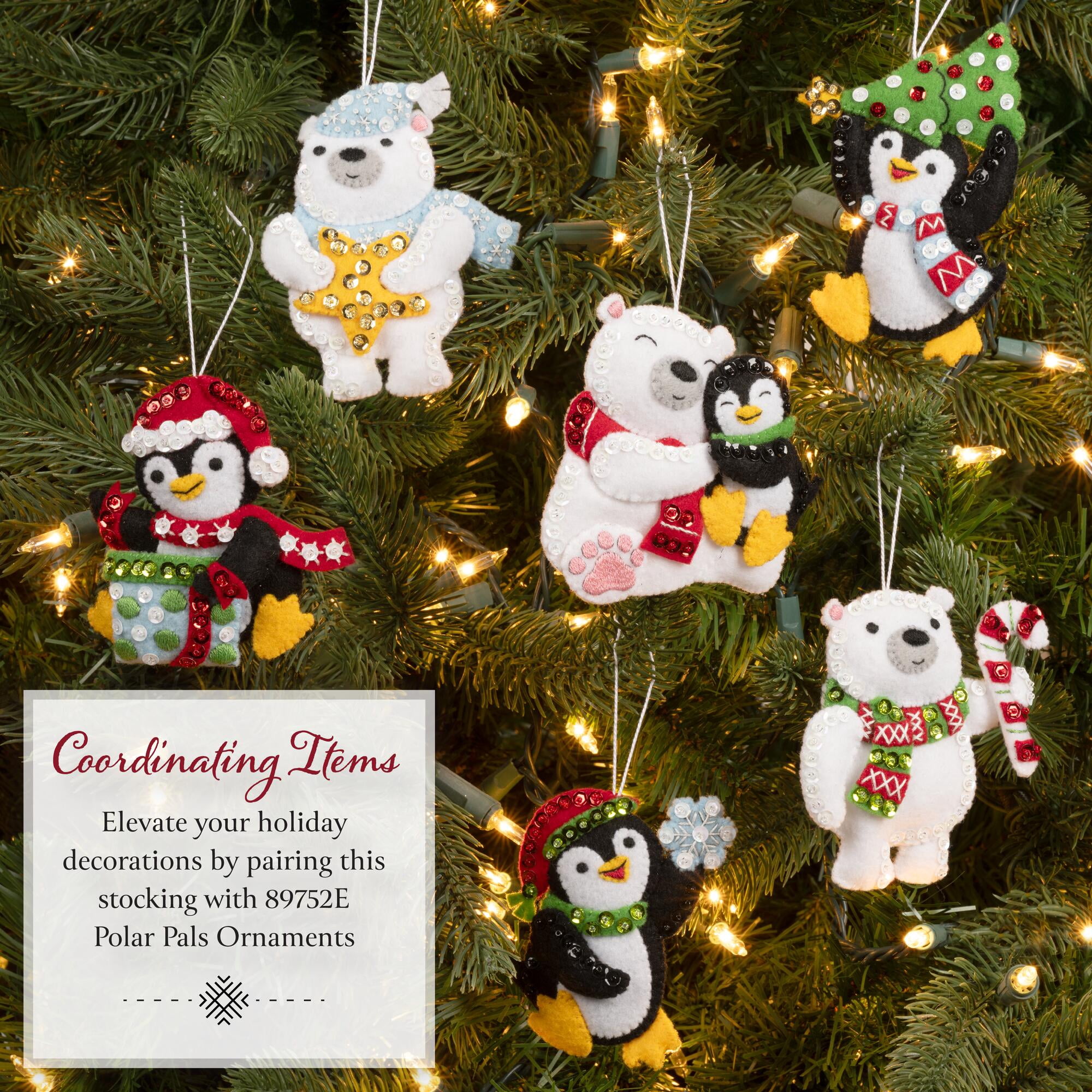 Bucilla Arctic Tree Trimmers 18 in Felt Applique Stocking Kit