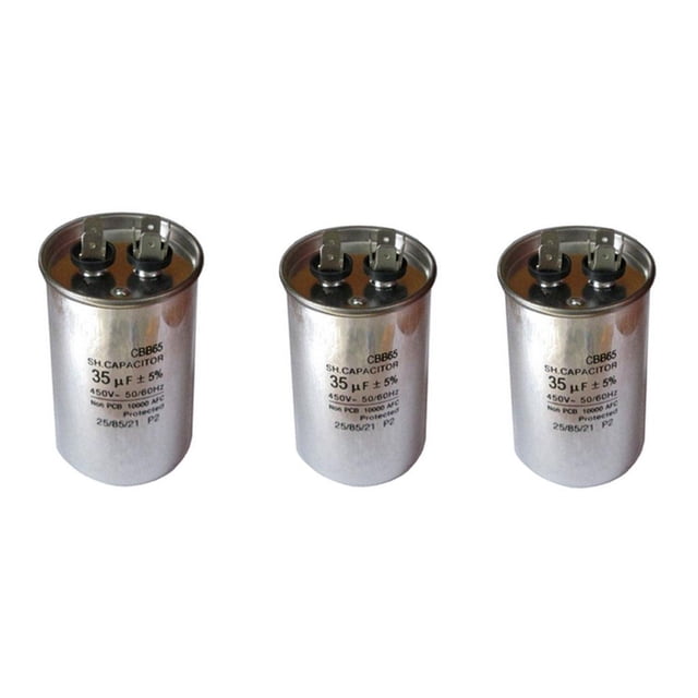 3x Condensadores en funcionamiento 35 50 / 60Hz impulsión del motor del papel de aluminio acondicionado CBB65 Yotijar Condensador redondo