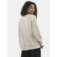 thumbnail image 3 of No Boundaries Oversized V-Neck Sweatshirt, Women's, 3 of 5