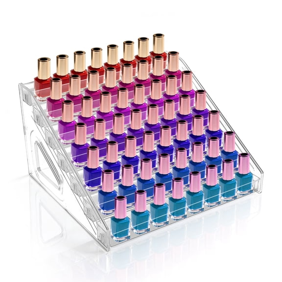 7 Tier Acrylic Display Stands, Clear Vertical Riser Display Shelf Rack, Nail Polish Stand Organizer Holder Rack for Cosmetics Lipsticks Perfume Figures Counter Tabletop