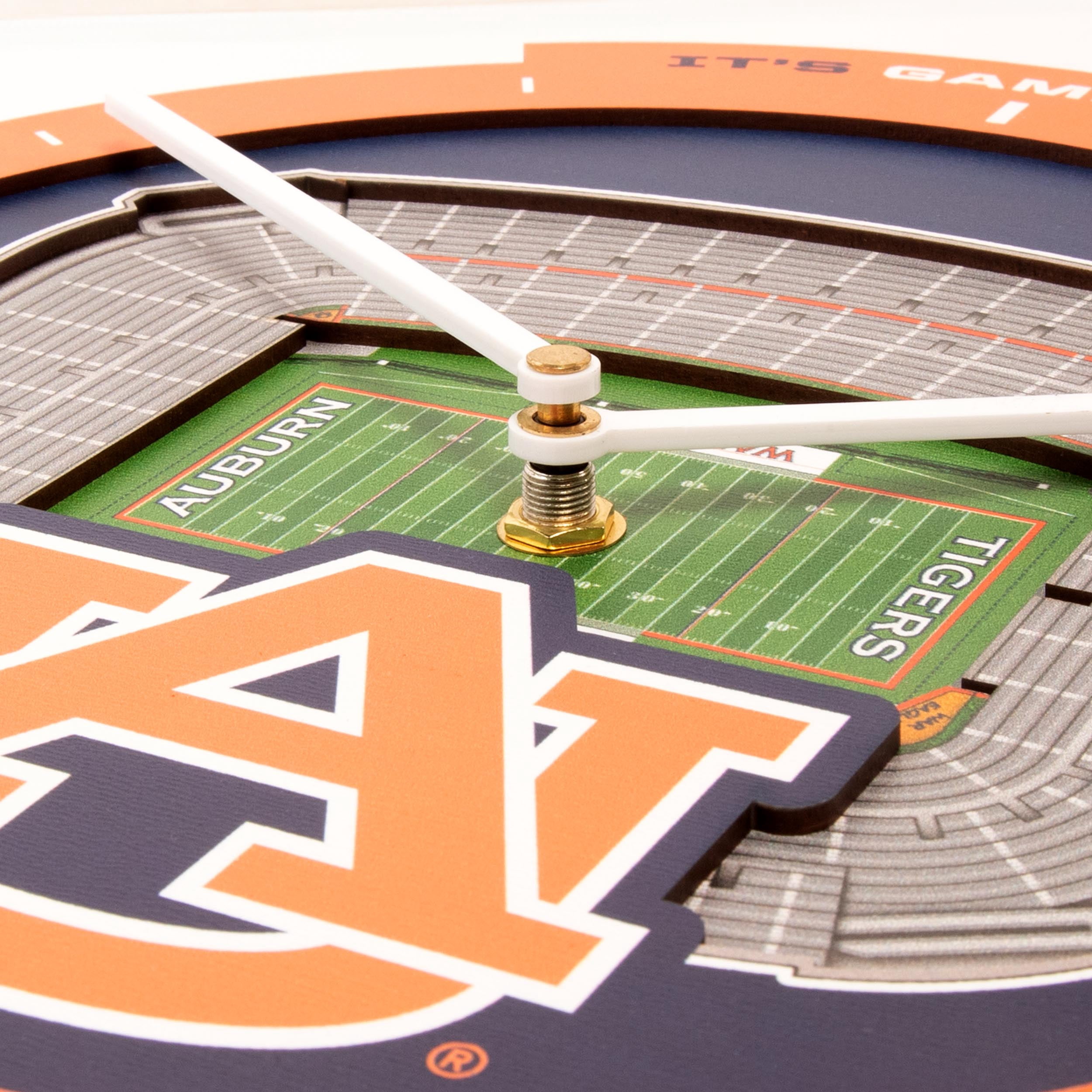 YouTheFan NCAA Auburn Tigers Stadiumview 3D Wall Clock