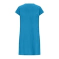 thumbnail image 5 of SDNall Summer Dresses for Women 2024 Fashion Cotton and Linen Crewneck Loose Short Sleeve Solid Mini Dress (Sky Blue, Sizes S-XXXXXL), 5 of 9