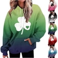thumbnail image 4 of Plus Size Long Sleeve Hoodies for Women Fashion St. Patrick's Day Printed Pullover Drawstring Sweatshirts with Pockets(Black,XXXXL), 4 of 4