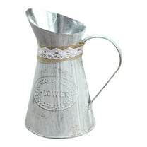 Vintage Style Iron Watering Can Flower Jug Pitcher Vase for Home Decor and Garden Decoration