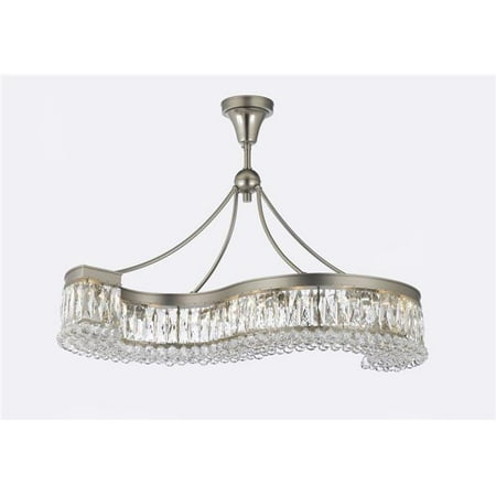 Nickel Hanging Chandelier PWG Lighting 2900-42-SN 42 in. Valencia Hanging Chandelier with Heirloom Grandcut Crystals - Satin Nickel ()