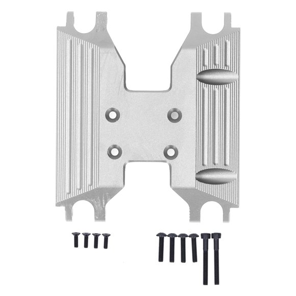 MAYUJIAA RC Gear Box Base Aluminum Alloy Increased Strength Center Skid Transmission Plate for Axial 1/18 UTB18 Capra RC Crawler Silver HW313-5328