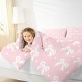 thumbnail image 4 of Manfei Cartoon Bowknot Full Size Comforter Sets,Pink Heart Print Bedding Comforter Set,Ribbon Bowtie Bow Bedding Sets For Girls,Microfiber Bedroom Decor Reversible,3pcs, 4 of 8