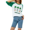 thumbnail image 3 of Biekopu Women's Tops, Round Neck Long Sleeve Clover Printed Loose Pullover T-shirt for Young Ladies, 3 of 9