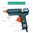 thumbnail image 4 of Pistolet à Colle 150W Réglage de Température, Variété à Choisir, Buse Remplaçable, Utiliser Bâton de Colle 11mm pour Outil de Réparation, Préchauffage Rapide, 4 of 7