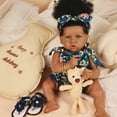 thumbnail image 4 of Takanini Reborn Baby Dolls African American Silicone Limbs Realistic Baby Doll with Soft Body Birthday Gift, 4 of 8