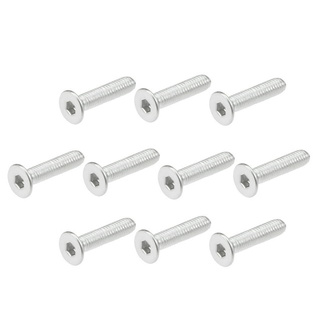 Unique Bargains M3x12mm Vis de Machine à Tête Plate Hexagonale Intérieure 304 Acier Inoxydable Boulons 80 Pcs