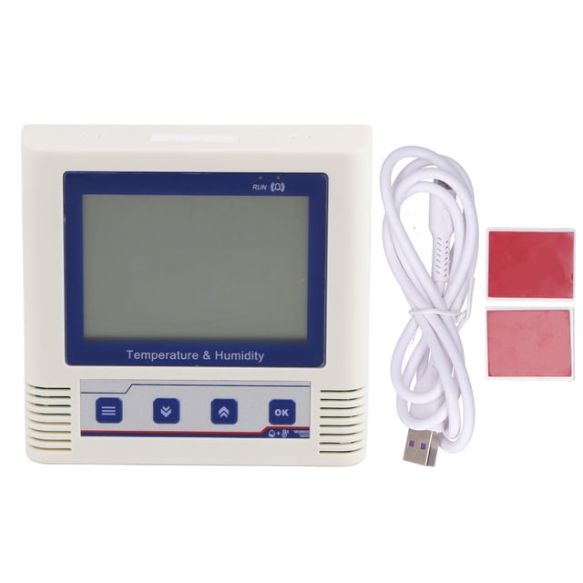 Registrador de datos de temperatura y humedad Grabador USB incorporado Sensor de pantalla LCD DC 5V (26 W Datos de grupo)