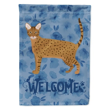 Carolines Treasures CK4932CHF Ocicat Cat Welcome Flag Canvas House Size Large multicolor