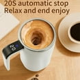thumbnail image 3 of 2026 Upgraded Electric Coffee Mug with A Built-in LCD Thermometer, Perfect for Brewing Coffee, Milk, Cocoa, Etc. Rechargeable, Automatic Self Stirring Cup with Lid (White), 3 of 8