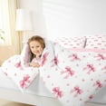 thumbnail image 4 of Feelyou Fashion Pink Ribbon Full Size Comforter Sets for Teens, Cartoon Love Heart Bedding Comforter Set, Kawaii Cartoon Bow Reversible Bedding Sets, Microfiber Bedroom Decor, 3-Piece, 4 of 8