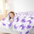 thumbnail image 3 of Erosebridal Kids Kawaii Gradient Bowknot Full Size Comforter Sets 3 Pieces,Purple Watercolor Clover Flowers Bedding Sets for Teens Girls,Ultra Soft Home Decor, 3 of 6
