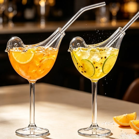 Bird Bam Glasses for Mahjong – 5oz Creative Cocktail Wine Goblet, Unique Party Glass for Champagne, Mixed Drinks, Wedding