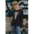 thumbnail image 3 of Old Glory Womens Tuxedo Skeleton Costume Long Sleeve Graphic T Shirt, 3 of 6