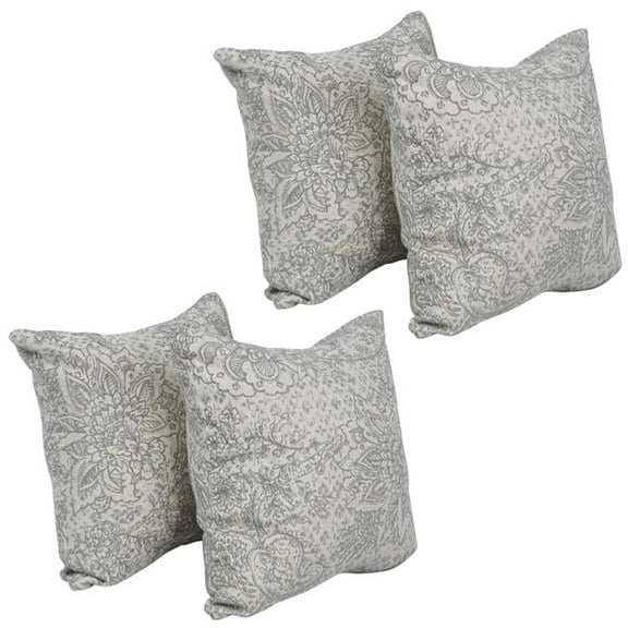 Blazing Needles 9910-S4-ID-140 17 in. Jacquard Throw Pillows with Inserts, Paislfrt Mica - Set of 4