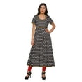 thumbnail image 1 of Moomaya Longues Robes Tuniques en Coton Imprimé à Manches Courtes avec Fente avant pour Femmes, 1 of 6