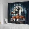 thumbnail image 4 of Happy Halloween Miniature Pinscher Witch Pumpkins Bats Shower Curtain Mini Pin Dog Lover Waterproof Bathroom Bathtub Curtain - 13012, 4 of 5