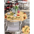 thumbnail image 5 of Outdoor Tablecloths with Umbrella Hole & Zipper, Ladybugs Eucalyptus Round Tablecloth 54 Inch, Spring Botanical Leaves Yellow Waterproof Table Cloth, Patio/Pool/Picnic Table Covers, 5 of 8
