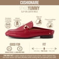 thumbnail image 3 of Cushionaire Yummy Slip On Womens Mules, Business Casual Loafers for Women with Low Heel and Metal Chain Detail, 3 of 17