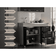 thumbnail image 4 of Ferretti Utility Sink with Three Drawers and Double Door Cabinet White Frame Black Doors, 4 of 8