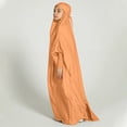 thumbnail image 4 of IBTOM CASTLE Kids Girls Long Sleeve Full Cover Hijab Kaftan Dubai Islamic Prayer Dress Abaya Muslim Hooded Robe Ramadan Clothing 6-7 Years Orange, 4 of 8