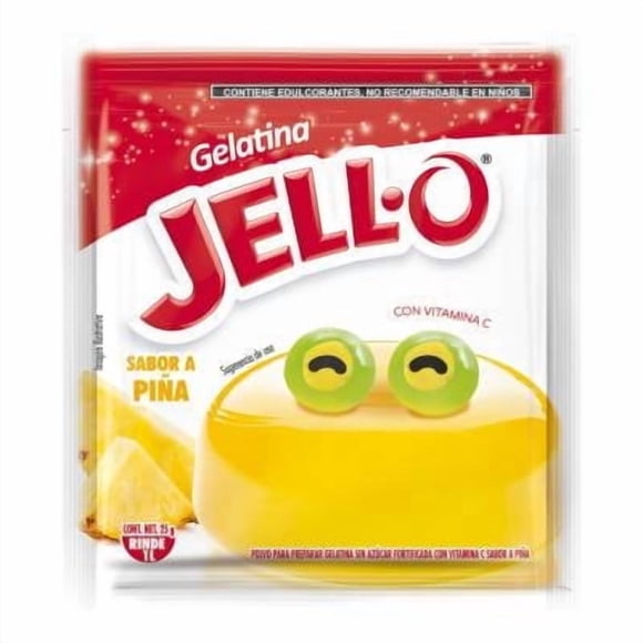 Polvo para preparar gelatina Jello sabor piña 25 g