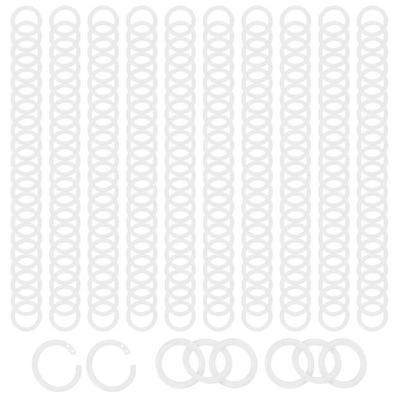 Uxcell 1.1" Loose Leaf Binder Rings, 210Pcs Binder Ring Book Rings Plastic Key Rings for Paper Index Card Flash Card Book,White