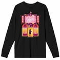 thumbnail image 5 of Wonka 2023 Character Silhouette In Doorway Crew Neck Long Sleeve Black Adult Tee-Small, 5 of 7