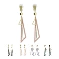 thumbnail image 4 of ziyahi Geometric Shaped Women Girls Triangular Earrings Jewelry Drop Pendant Alloy Plating Dangle Ear Studs Loop, 4 of 8