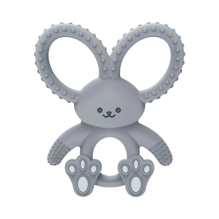 UPC: 0072239324950 | Dr. Brown s Flexees Gray Bunny Soft 100% Silicone Baby Teether BPA Free 3m+