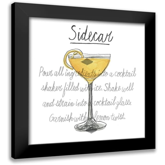 McCavitt, Naomi 12x12 Black Modern Framed Museum Art Print Titled - Classic Cocktails Collection D
