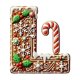 thumbnail image 2 of Uuiauoio 26 Gingerbread Alphabet Ornaments, Letters Christmas Ornament, 26 Initial Candy Cane Letter Pendant with Berries Pattern, Xmas Hanging Alphabet Letters for Christmas Tree Craft(L), 2 of 5