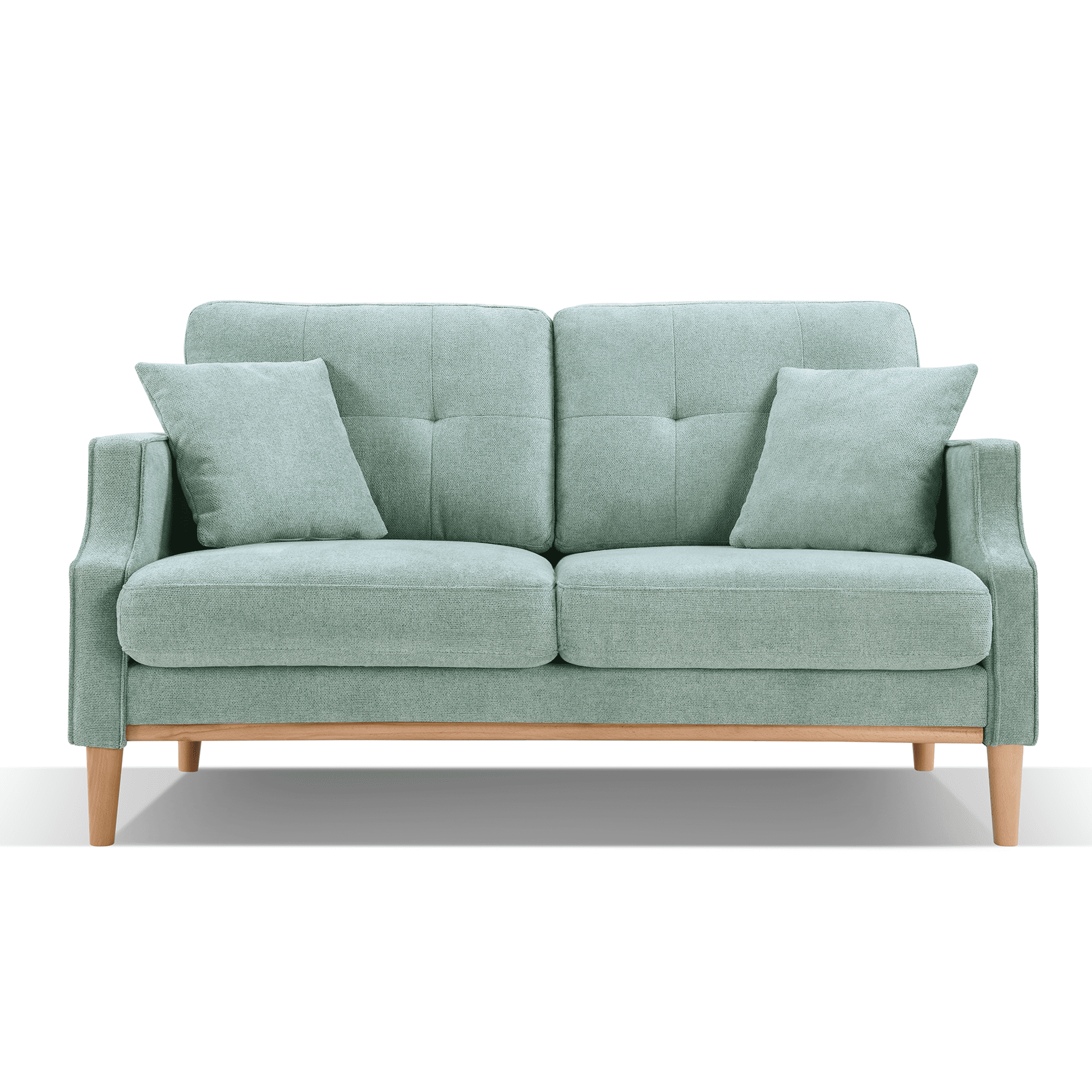 MAYEERTY 2-seater Modern Sofa, Wide Armrests and Deep Seat for Living Room Lounge Office, Baby Blue