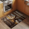 thumbnail image 4 of 2x3 Washable Entryway Rug, Retro Star Non-Slip Area Rug for Front Door Kitchen Bathroom, Abstract Metal Stars Old Wooden Walls Country Indoor Floor Mat for Home Decor, 4 of 9