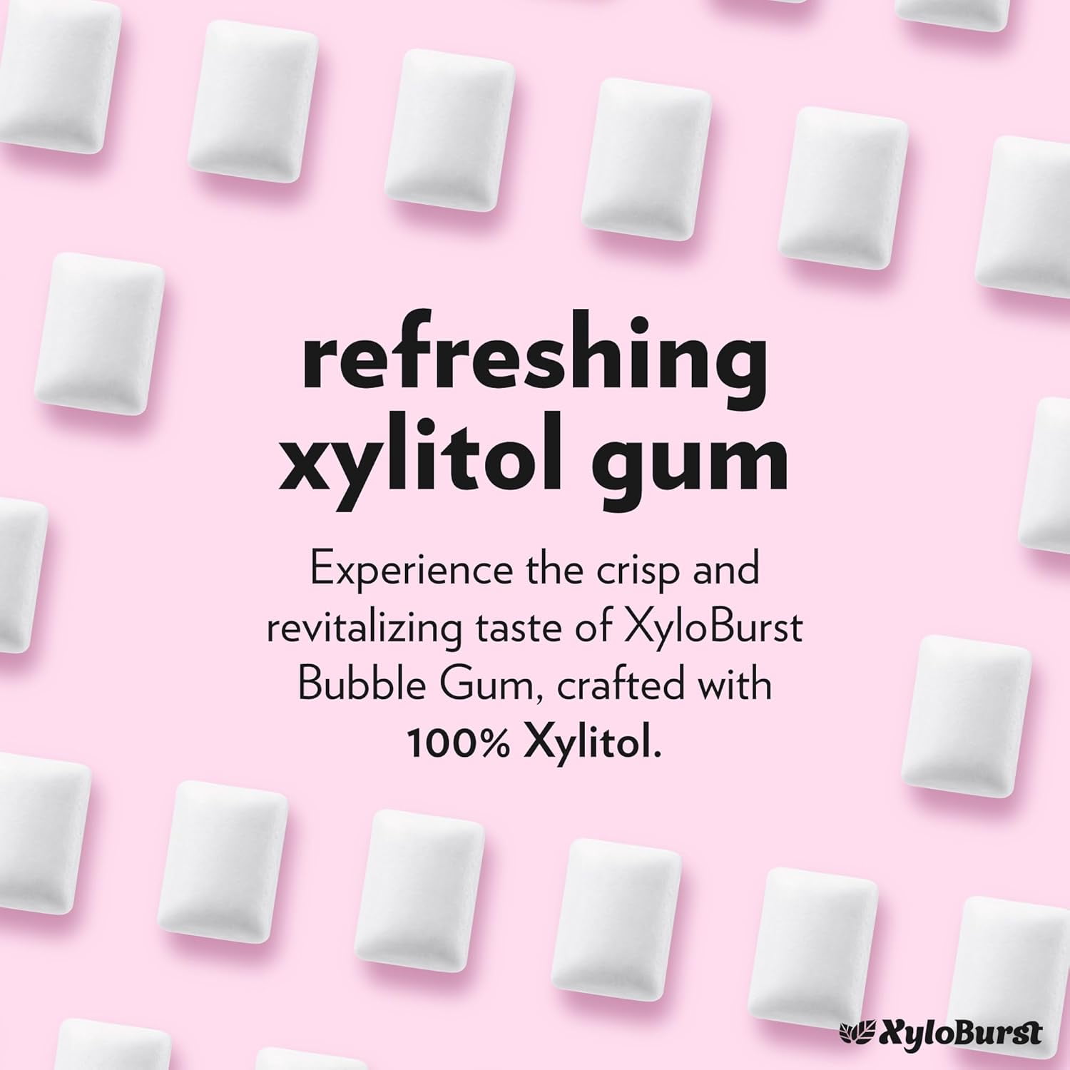 XyloBurst Gum | Xylitol Chewing Gum | Sugar Free, Gluten Free, Keto Friendly | Aspartame Free Gum For Oral Health | Bubble Gum | 500-Count Bag