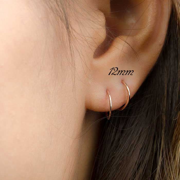Set of 4! Tilo Jewelry 925 Sterling Silver Endless Hoop Earrings for Women, Men, Unisex