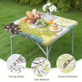 thumbnail image 4 of Stretch Fit Floral Square Table Cover for 34x34 Inch Tables, Bohemian Design Fabric Tablecloth for Kitchen and Outdoor Patio, 4 of 6