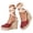 Red, variant on Womens Lace up Espadrilles Closed Toe Wedges Platform Sandals Strappy Woven High Heels Summer Shoes 4.53 Inch Size 6-10