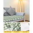 thumbnail image 4 of Sage Green Buffalo Plaid Couch Cushion Covers Stretch, Washable Sofa Seat Covers Individual Seat Cushion Sofa Slipcovers Green White Checkered Farmhouse Couch Cover Furniture Protector S-2PCS, 4 of 7