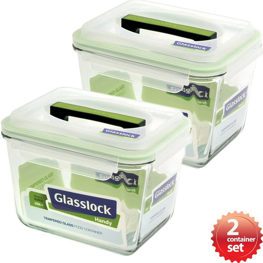 Glasslock Handy Rectangular Tempered Glass Food Container Set of 2