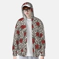 thumbnail image 2 of Fotbe Leopard Print Rose Chaqueta con Protección Solar UPF 50+ para Hombre y Mujer, Camisa con Capucha y Bolsillos-Small, 2 of 7