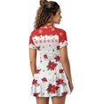 thumbnail image 2 of Psesaysky Christmas Poinsettia Tennis Dress for Women with Inner Shorts 2Piece Holiday Party Sleeveless Zip Up Midi Sundress Stand Collar Workout Athletic Golf Dresses Golf Outfit, 2 of 7